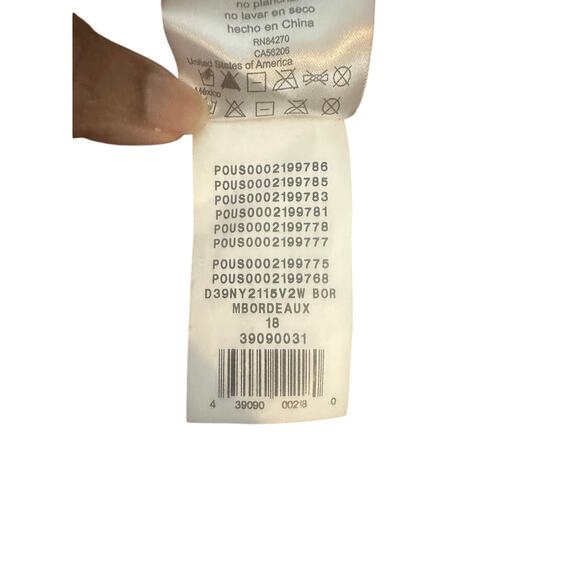 DB Studio Women's 18 Burgundy Velvet Ruched Midi Dress Long Sleeve Elegant - Picture 9 of 14